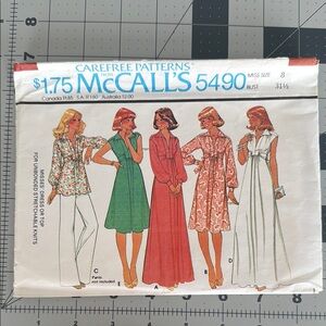 Vintage McCall’s 5490 Dress & Tunic Top Pattern – Miss Size 8 Bust 31½ – 1977